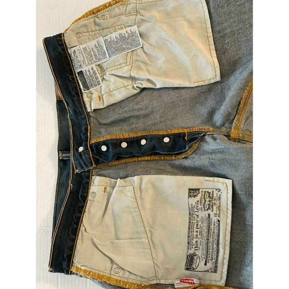 Men's 501 XX Levi Strauss Straight Leg Denim Jeans Stone Wash Size W34